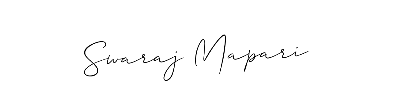 Allison_Script is a professional signature style that is perfect for those who want to add a touch of class to their signature. It is also a great choice for those who want to make their signature more unique. Get Swaraj Mapari name to fancy signature for free. Swaraj Mapari signature style 2 images and pictures png