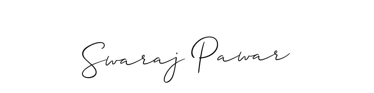 Also we have Swaraj Pawar name is the best signature style. Create professional handwritten signature collection using Allison_Script autograph style. Swaraj Pawar signature style 2 images and pictures png