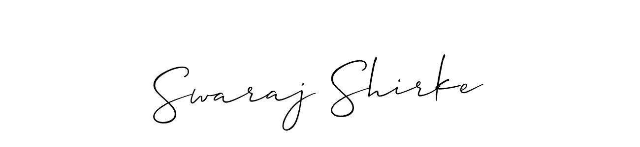 Design your own signature with our free online signature maker. With this signature software, you can create a handwritten (Allison_Script) signature for name Swaraj Shirke. Swaraj Shirke signature style 2 images and pictures png