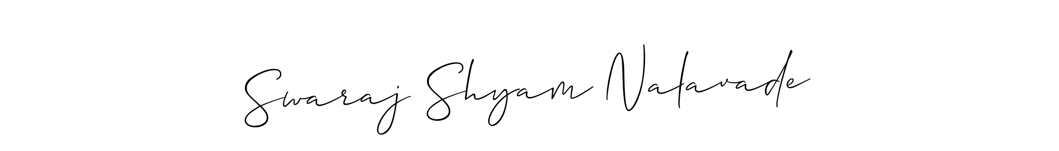 How to make Swaraj Shyam Nalavade signature? Allison_Script is a professional autograph style. Create handwritten signature for Swaraj Shyam Nalavade name. Swaraj Shyam Nalavade signature style 2 images and pictures png