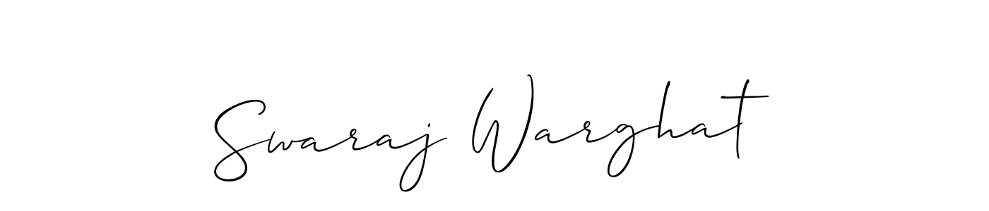 How to make Swaraj Warghat signature? Allison_Script is a professional autograph style. Create handwritten signature for Swaraj Warghat name. Swaraj Warghat signature style 2 images and pictures png