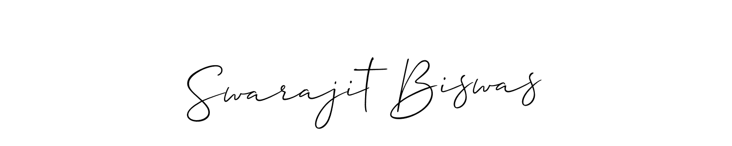 Create a beautiful signature design for name Swarajit Biswas. With this signature (Allison_Script) fonts, you can make a handwritten signature for free. Swarajit Biswas signature style 2 images and pictures png