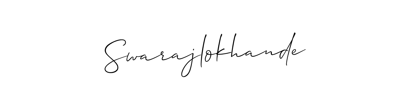 Design your own signature with our free online signature maker. With this signature software, you can create a handwritten (Allison_Script) signature for name Swarajlokhande. Swarajlokhande signature style 2 images and pictures png