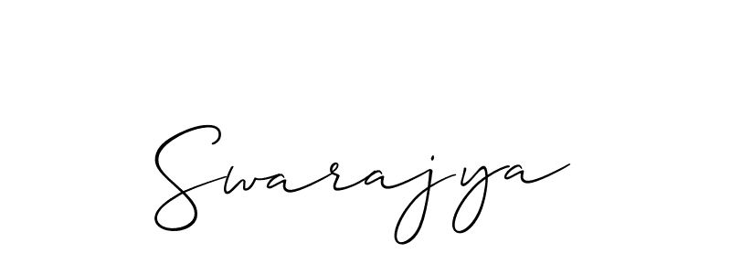 Create a beautiful signature design for name Swarajya. With this signature (Allison_Script) fonts, you can make a handwritten signature for free. Swarajya signature style 2 images and pictures png