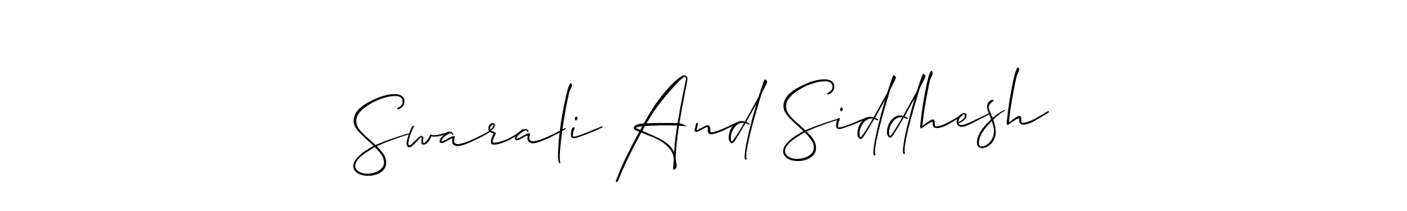 Check out images of Autograph of Swarali And Siddhesh name. Actor Swarali And Siddhesh Signature Style. Allison_Script is a professional sign style online. Swarali And Siddhesh signature style 2 images and pictures png