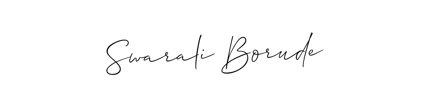 Design your own signature with our free online signature maker. With this signature software, you can create a handwritten (Allison_Script) signature for name Swarali Borude. Swarali Borude signature style 2 images and pictures png