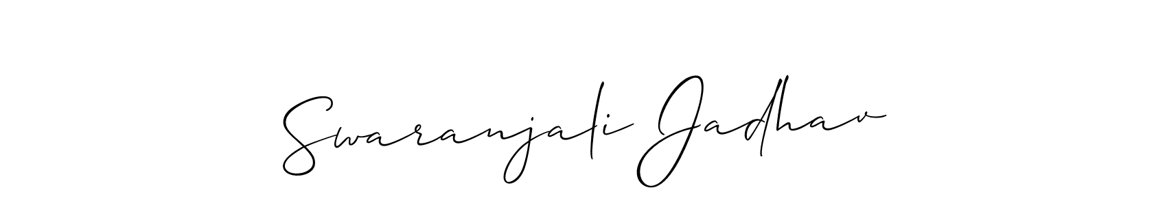 Make a short Swaranjali Jadhav signature style. Manage your documents anywhere anytime using Allison_Script. Create and add eSignatures, submit forms, share and send files easily. Swaranjali Jadhav signature style 2 images and pictures png