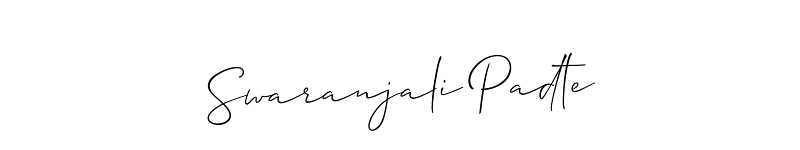 if you are searching for the best signature style for your name Swaranjali Padte. so please give up your signature search. here we have designed multiple signature styles  using Allison_Script. Swaranjali Padte signature style 2 images and pictures png