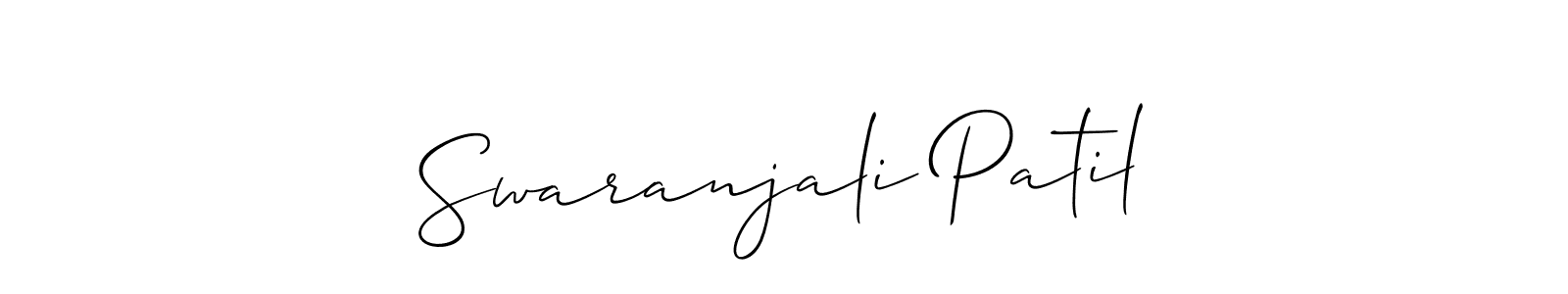 Use a signature maker to create a handwritten signature online. With this signature software, you can design (Allison_Script) your own signature for name Swaranjali Patil. Swaranjali Patil signature style 2 images and pictures png