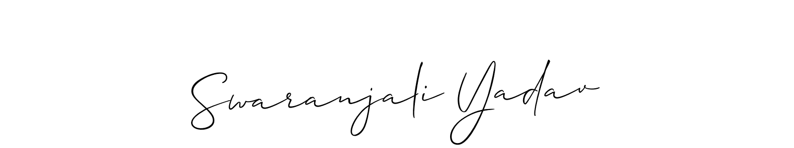 You should practise on your own different ways (Allison_Script) to write your name (Swaranjali Yadav) in signature. don't let someone else do it for you. Swaranjali Yadav signature style 2 images and pictures png