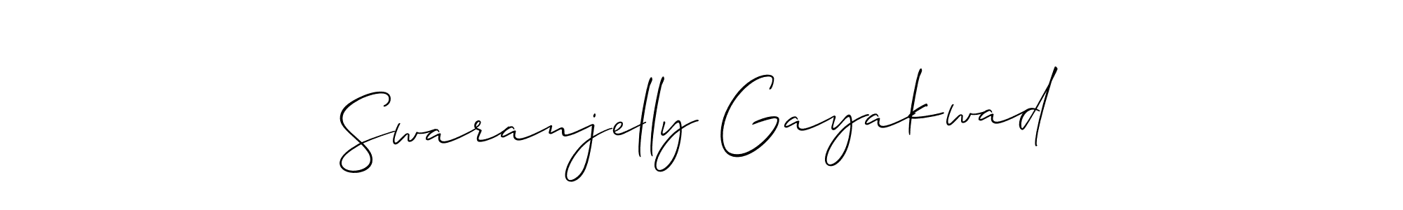 How to make Swaranjelly Gayakwad name signature. Use Allison_Script style for creating short signs online. This is the latest handwritten sign. Swaranjelly Gayakwad signature style 2 images and pictures png