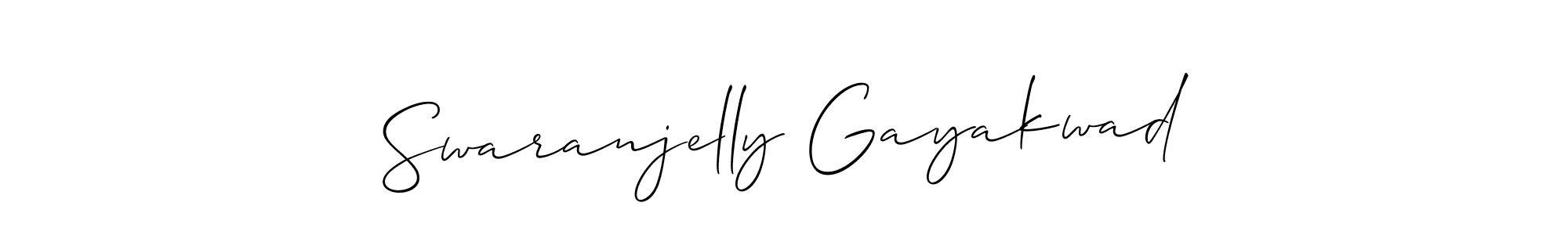 Make a beautiful signature design for name Swaranjelly Gayakwad. With this signature (Allison_Script) style, you can create a handwritten signature for free. Swaranjelly Gayakwad signature style 2 images and pictures png