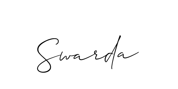 Design your own signature with our free online signature maker. With this signature software, you can create a handwritten (Allison_Script) signature for name Swarda. Swarda signature style 2 images and pictures png