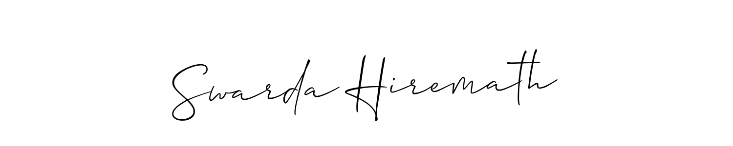 You should practise on your own different ways (Allison_Script) to write your name (Swarda Hiremath) in signature. don't let someone else do it for you. Swarda Hiremath signature style 2 images and pictures png