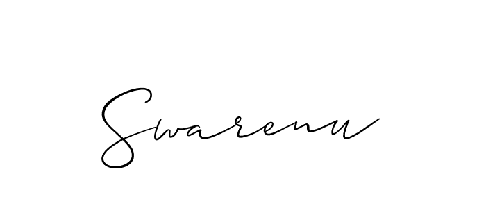 The best way (Allison_Script) to make a short signature is to pick only two or three words in your name. The name Swarenu include a total of six letters. For converting this name. Swarenu signature style 2 images and pictures png
