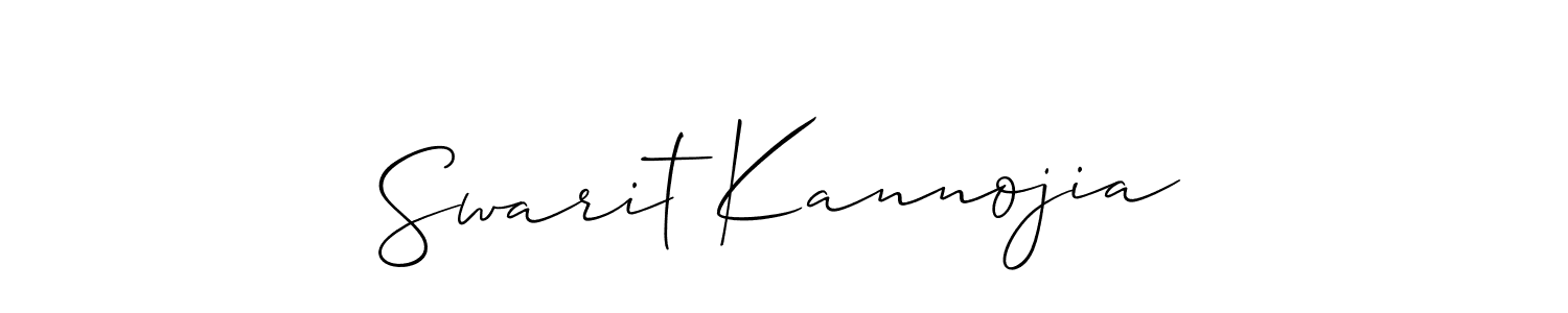 Also You can easily find your signature by using the search form. We will create Swarit Kannojia name handwritten signature images for you free of cost using Allison_Script sign style. Swarit Kannojia signature style 2 images and pictures png