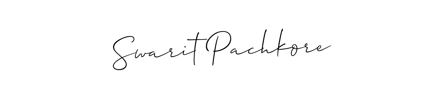 How to make Swarit Pachkore signature? Allison_Script is a professional autograph style. Create handwritten signature for Swarit Pachkore name. Swarit Pachkore signature style 2 images and pictures png