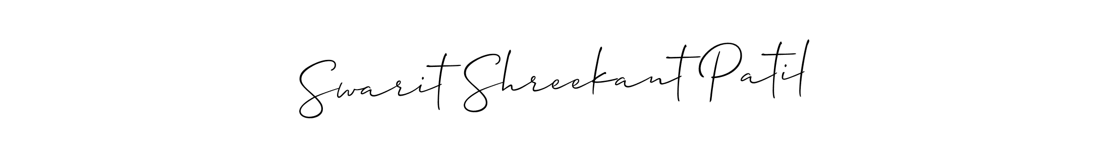 This is the best signature style for the Swarit Shreekant Patil name. Also you like these signature font (Allison_Script). Mix name signature. Swarit Shreekant Patil signature style 2 images and pictures png