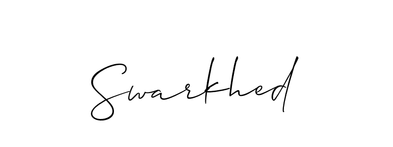 Make a beautiful signature design for name Swarkhed. With this signature (Allison_Script) style, you can create a handwritten signature for free. Swarkhed signature style 2 images and pictures png