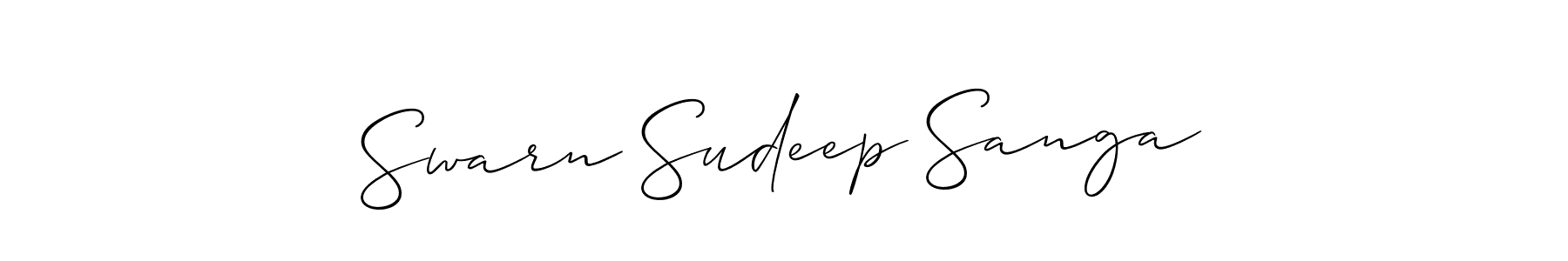 Also You can easily find your signature by using the search form. We will create Swarn Sudeep Sanga name handwritten signature images for you free of cost using Allison_Script sign style. Swarn Sudeep Sanga signature style 2 images and pictures png