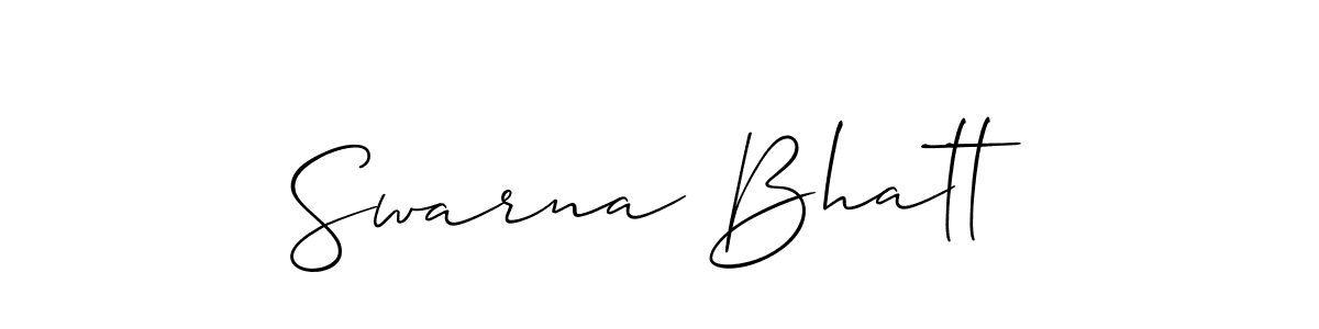 Make a short Swarna Bhatt signature style. Manage your documents anywhere anytime using Allison_Script. Create and add eSignatures, submit forms, share and send files easily. Swarna Bhatt signature style 2 images and pictures png