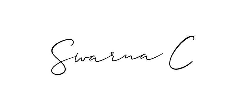 Make a short Swarna C signature style. Manage your documents anywhere anytime using Allison_Script. Create and add eSignatures, submit forms, share and send files easily. Swarna C signature style 2 images and pictures png