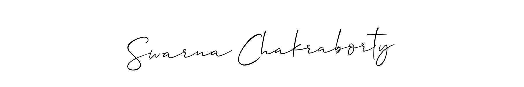 Make a beautiful signature design for name Swarna Chakraborty. With this signature (Allison_Script) style, you can create a handwritten signature for free. Swarna Chakraborty signature style 2 images and pictures png