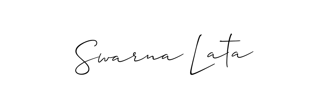 Similarly Allison_Script is the best handwritten signature design. Signature creator online .You can use it as an online autograph creator for name Swarna Lata. Swarna Lata signature style 2 images and pictures png