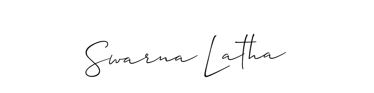 How to make Swarna Latha name signature. Use Allison_Script style for creating short signs online. This is the latest handwritten sign. Swarna Latha signature style 2 images and pictures png
