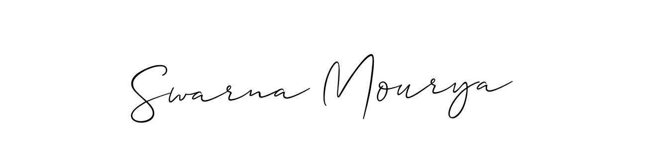 How to make Swarna Mourya name signature. Use Allison_Script style for creating short signs online. This is the latest handwritten sign. Swarna Mourya signature style 2 images and pictures png