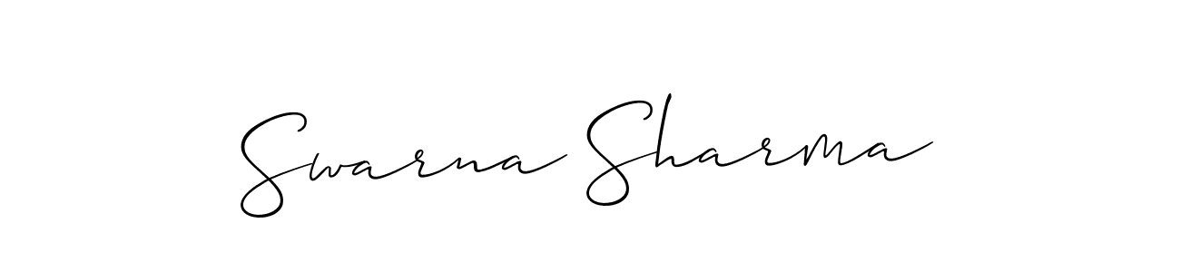 Swarna Sharma stylish signature style. Best Handwritten Sign (Allison_Script) for my name. Handwritten Signature Collection Ideas for my name Swarna Sharma. Swarna Sharma signature style 2 images and pictures png