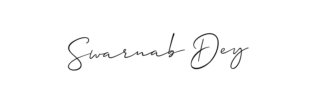 Make a beautiful signature design for name Swarnab Dey. With this signature (Allison_Script) style, you can create a handwritten signature for free. Swarnab Dey signature style 2 images and pictures png