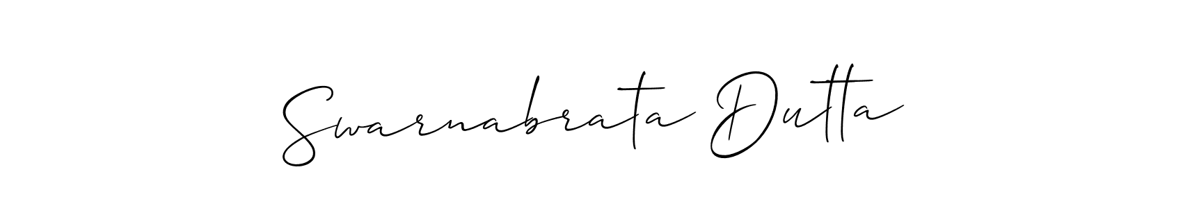 Use a signature maker to create a handwritten signature online. With this signature software, you can design (Allison_Script) your own signature for name Swarnabrata Dutta. Swarnabrata Dutta signature style 2 images and pictures png