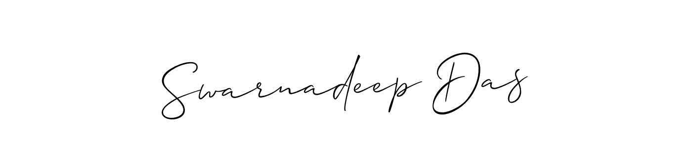 Use a signature maker to create a handwritten signature online. With this signature software, you can design (Allison_Script) your own signature for name Swarnadeep Das. Swarnadeep Das signature style 2 images and pictures png