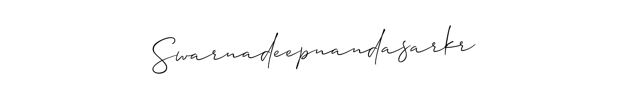 How to make Swarnadeepnandasarkr signature? Allison_Script is a professional autograph style. Create handwritten signature for Swarnadeepnandasarkr name. Swarnadeepnandasarkr signature style 2 images and pictures png