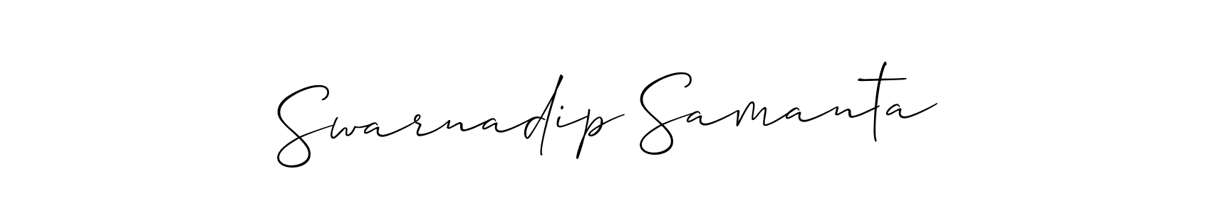 How to make Swarnadip Samanta name signature. Use Allison_Script style for creating short signs online. This is the latest handwritten sign. Swarnadip Samanta signature style 2 images and pictures png