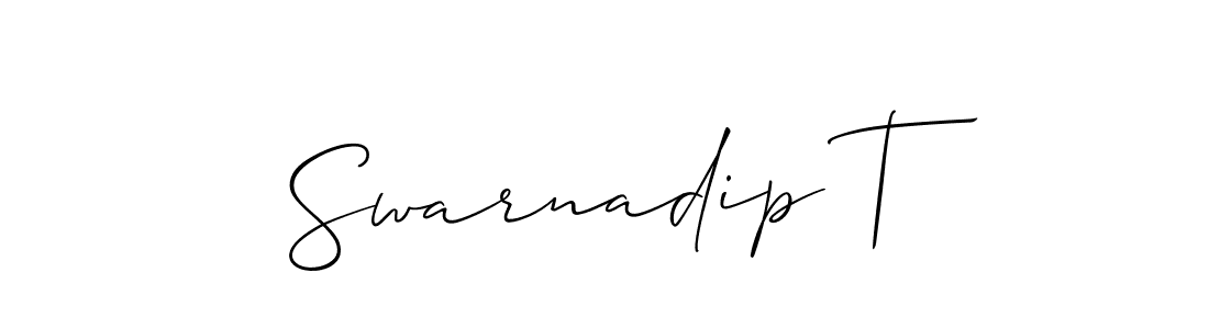 Make a beautiful signature design for name Swarnadip T. With this signature (Allison_Script) style, you can create a handwritten signature for free. Swarnadip T signature style 2 images and pictures png