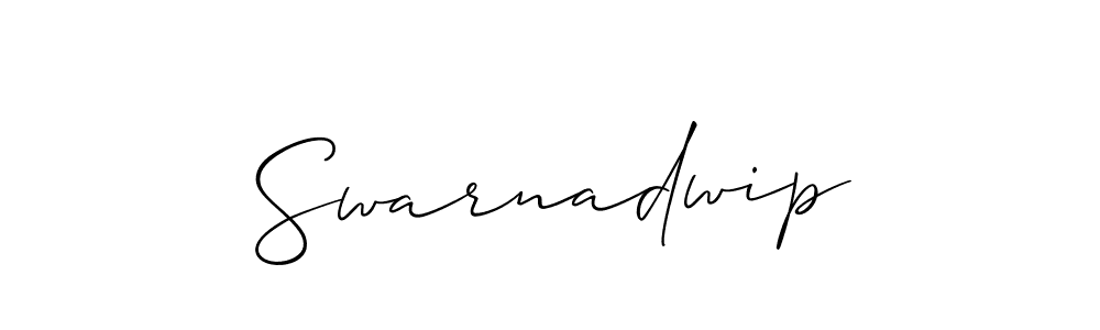 Swarnadwip stylish signature style. Best Handwritten Sign (Allison_Script) for my name. Handwritten Signature Collection Ideas for my name Swarnadwip. Swarnadwip signature style 2 images and pictures png