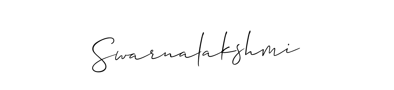Create a beautiful signature design for name Swarnalakshmi. With this signature (Allison_Script) fonts, you can make a handwritten signature for free. Swarnalakshmi signature style 2 images and pictures png
