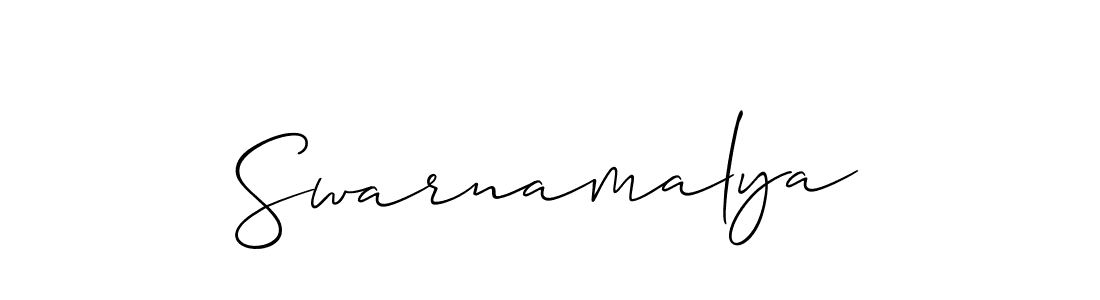 Make a short Swarnamalya signature style. Manage your documents anywhere anytime using Allison_Script. Create and add eSignatures, submit forms, share and send files easily. Swarnamalya signature style 2 images and pictures png