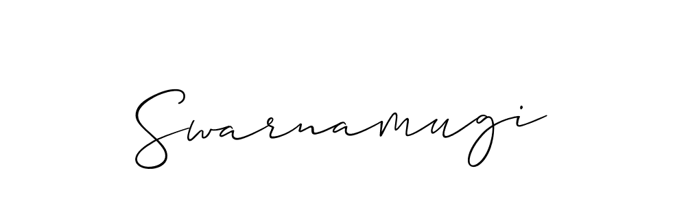 Create a beautiful signature design for name Swarnamugi. With this signature (Allison_Script) fonts, you can make a handwritten signature for free. Swarnamugi signature style 2 images and pictures png