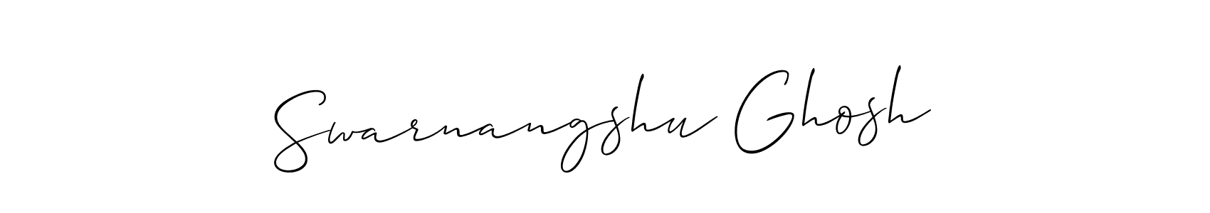 The best way (Allison_Script) to make a short signature is to pick only two or three words in your name. The name Swarnangshu Ghosh include a total of six letters. For converting this name. Swarnangshu Ghosh signature style 2 images and pictures png