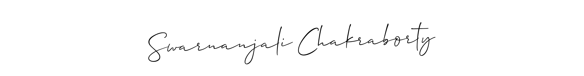 How to make Swarnanjali Chakraborty name signature. Use Allison_Script style for creating short signs online. This is the latest handwritten sign. Swarnanjali Chakraborty signature style 2 images and pictures png