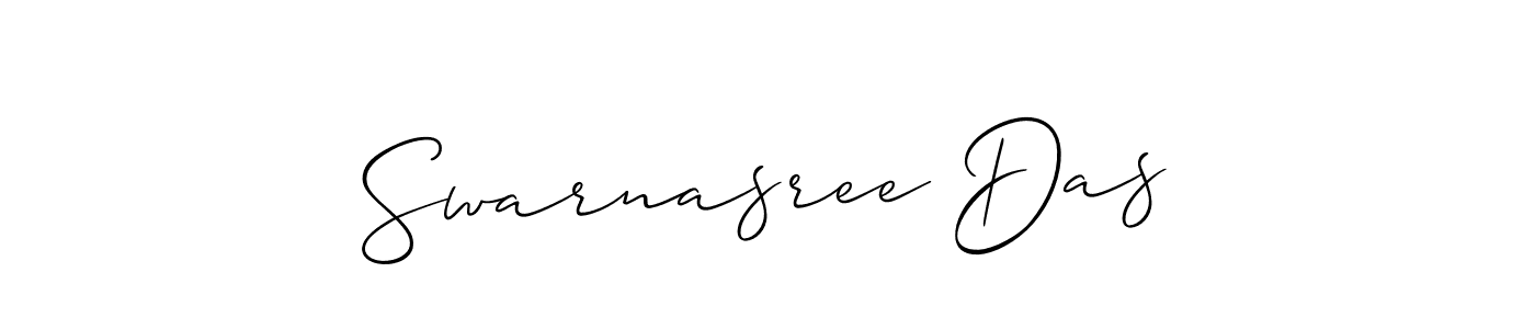 You should practise on your own different ways (Allison_Script) to write your name (Swarnasree Das) in signature. don't let someone else do it for you. Swarnasree Das signature style 2 images and pictures png