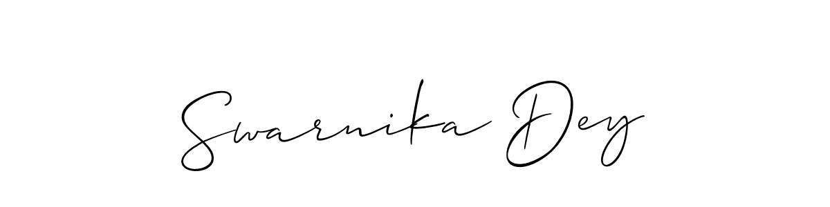 Make a beautiful signature design for name Swarnika Dey. With this signature (Allison_Script) style, you can create a handwritten signature for free. Swarnika Dey signature style 2 images and pictures png