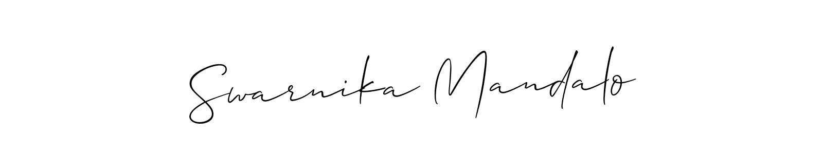 This is the best signature style for the Swarnika Mandalo name. Also you like these signature font (Allison_Script). Mix name signature. Swarnika Mandalo signature style 2 images and pictures png