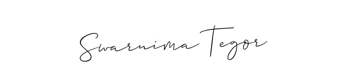 Use a signature maker to create a handwritten signature online. With this signature software, you can design (Allison_Script) your own signature for name Swarnima Tegor. Swarnima Tegor signature style 2 images and pictures png