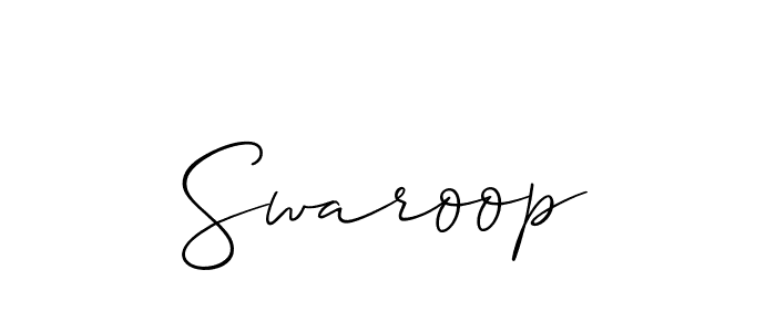 Also You can easily find your signature by using the search form. We will create Swaroop name handwritten signature images for you free of cost using Allison_Script sign style. Swaroop signature style 2 images and pictures png
