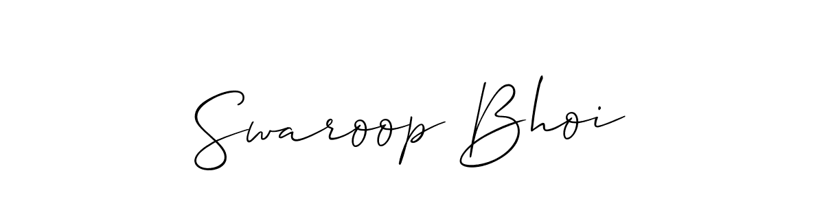 Use a signature maker to create a handwritten signature online. With this signature software, you can design (Allison_Script) your own signature for name Swaroop Bhoi. Swaroop Bhoi signature style 2 images and pictures png