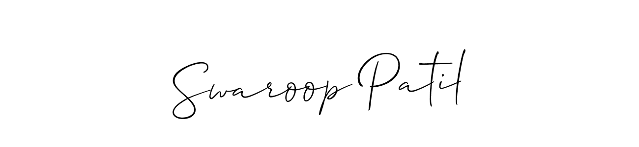 Swaroop Patil stylish signature style. Best Handwritten Sign (Allison_Script) for my name. Handwritten Signature Collection Ideas for my name Swaroop Patil. Swaroop Patil signature style 2 images and pictures png